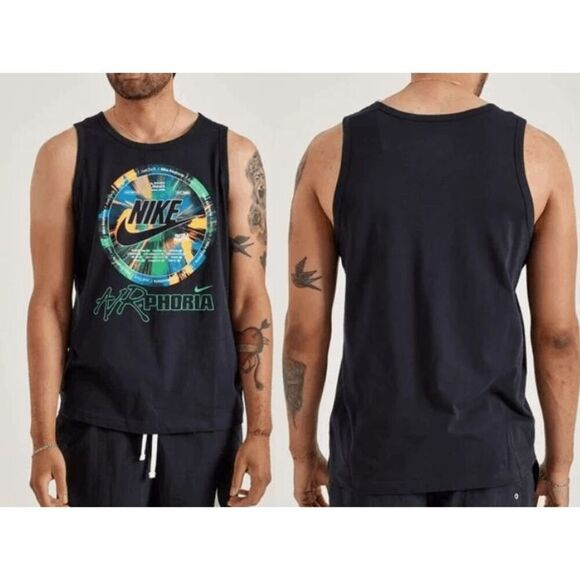 NWT Men’s Nike Air Airphoria Black Tank Top Sportswear Cotton Sleeveless L - Picture 1 of 7